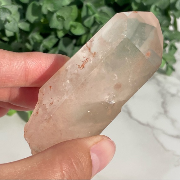 Tangerine Lemurian Quartz Crystal Point - Picture 3 of 17